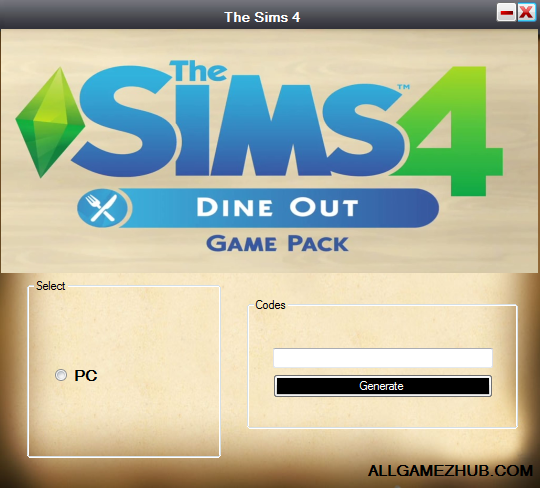 The Sims 4 Dine Out Pack DLC Code